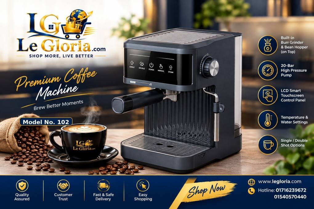 20-Bar Professional Semi-Automatic Espresso Coffee Machine!